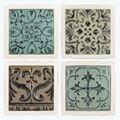 Youngs Antiqued Metal Ceiling Tile & Wood Frame Wall Sign, Assorted Color - 4 Piece 20983